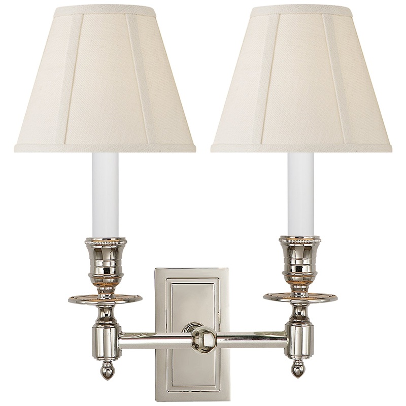 Two Light Wall Sconce from the French Library Collection in Polished Nickel Finish by Visual Comfort Signature