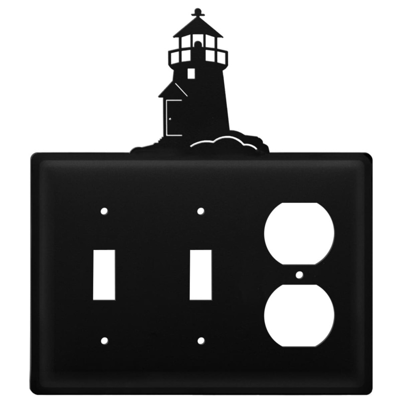 Village Wrought Iron ESSO-10 Triple Lighthouse Double Switch & Single Outlet Cover
