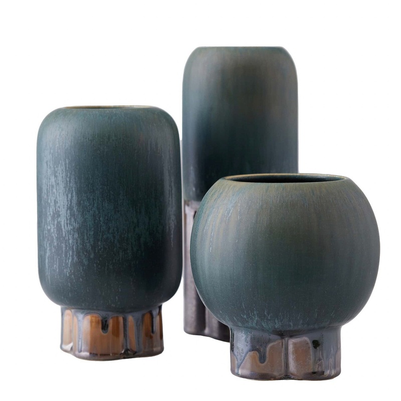 Arteriors AVC01 Tutwell Vases, Set of 3 Forest Reactive
