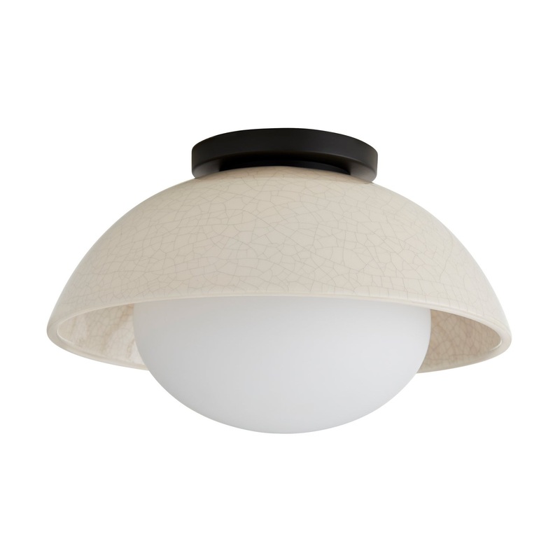 Arteriors DA49003 Glaze One Light Flushmount Ivory Stained Crackle