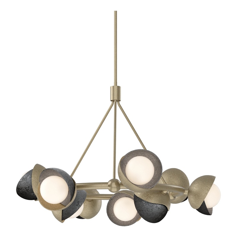 Brooklyn 9-Light Double Shade Ring Pendant Soft Gold Ink