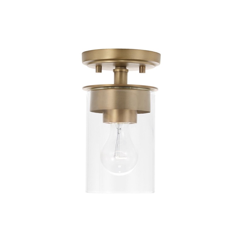 Capital Lighting 246811AD-532 Mason 1 Light Semi-Flush Aged Brass