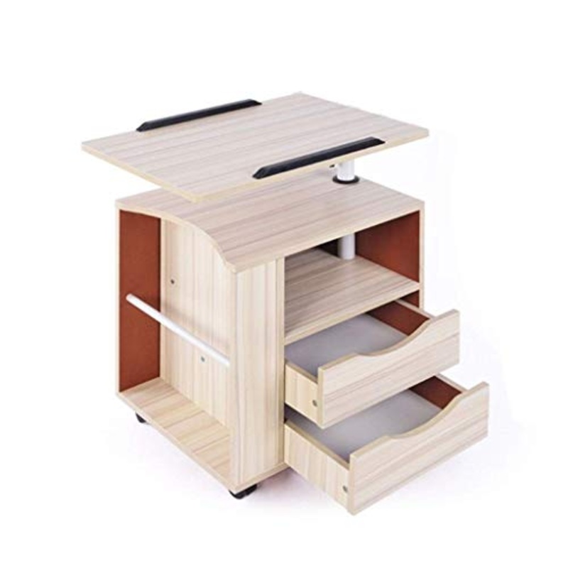 FGH PLKKMOI Comodino, con cassetto e ripiano, Regolabile servitore Tavolino in Legno.