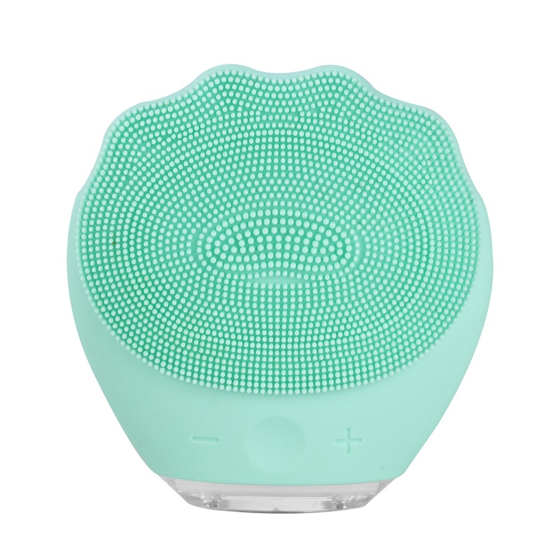 Green Electric Silicone Facial Cleanser – All-Around Vibration Massage Face Cleaning Device