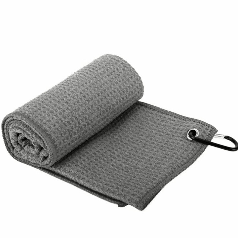 Grey Microfiber Waffle Weave Golf Towel Set – 4 Pack (40x60cm) – Ultra Absorbent & Quick Drying