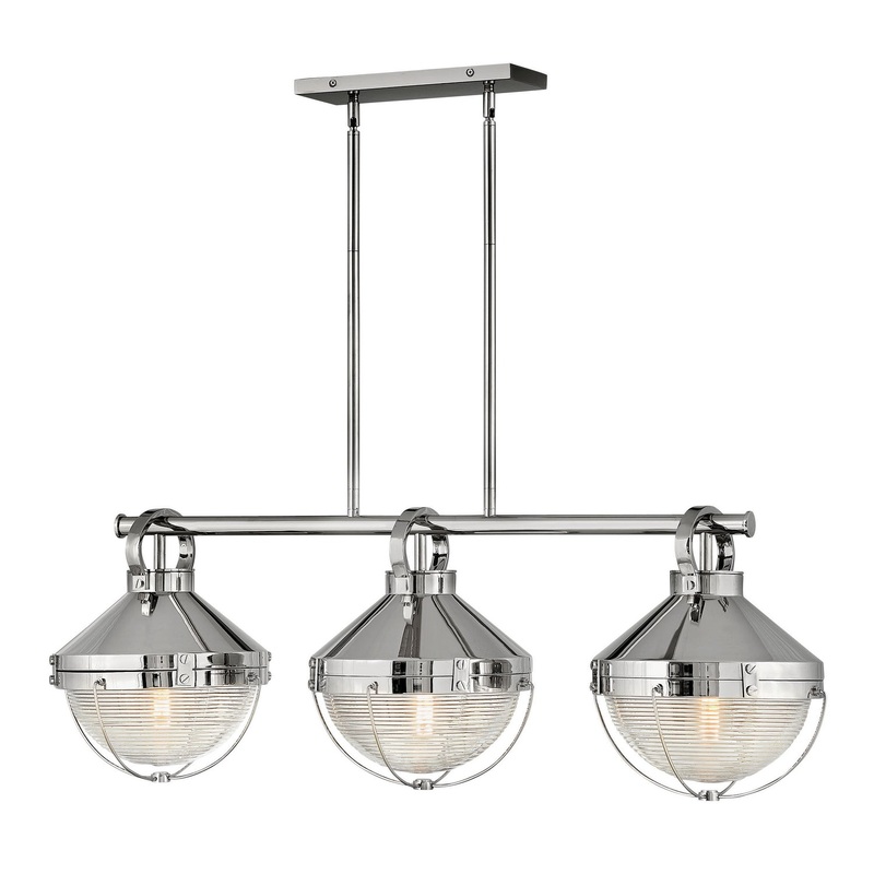 LED Chandelier from the Crew Collection in Polished Nickel Finish by Hinkley