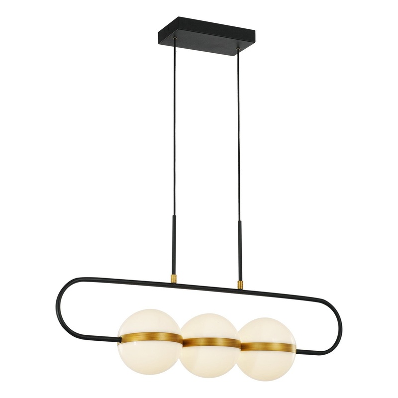 LED Pendant from the Tagliato Collection in Matte Black/Brushed Gold Finish by Alora