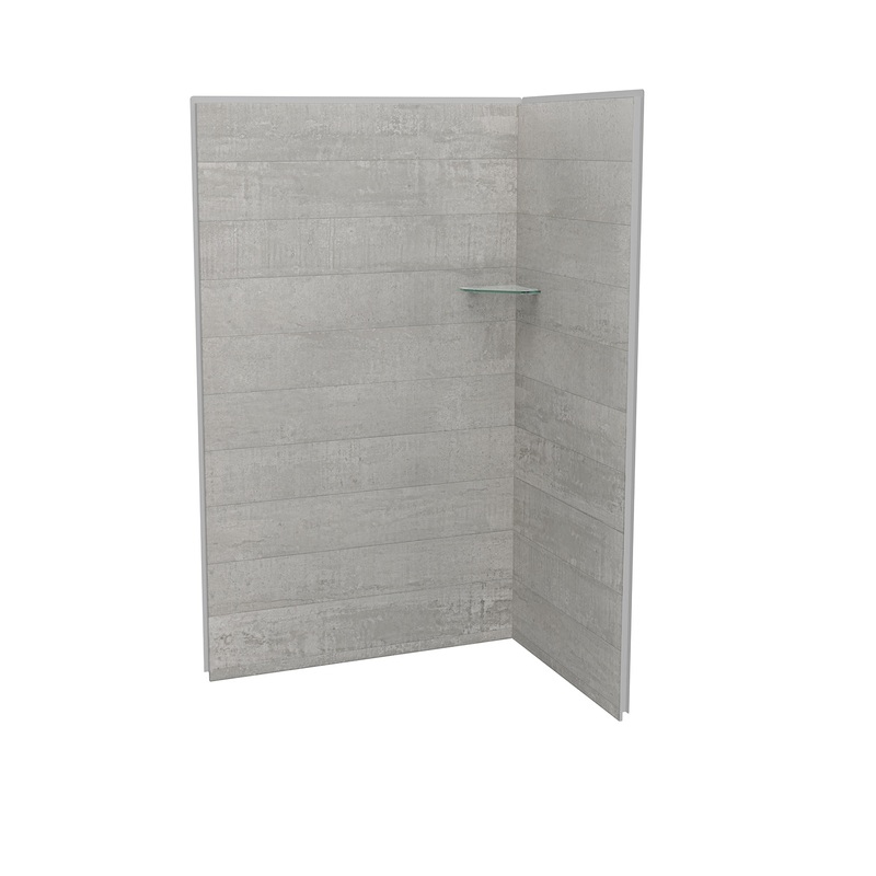 MAAX 107462-304-516 Utile 4836 Composite Direct-to-Stud Two-Piece Corner Shower Wall Kit in Factory Rough Vapor