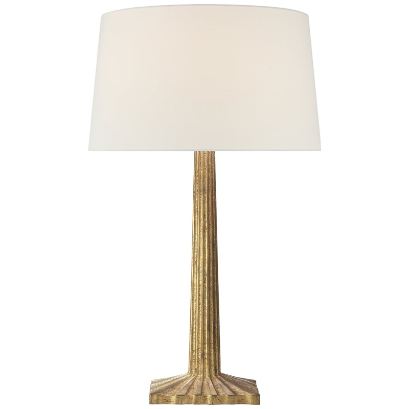 One Light Table Lamp from the Strie Collection in Gilded Iron Finish by Visual Comfort Signature