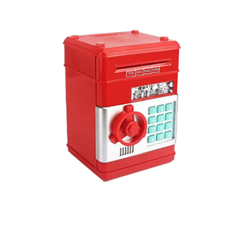 Red Children’s Mini Safe Piggy Bank with Fingerprint and Password Lock