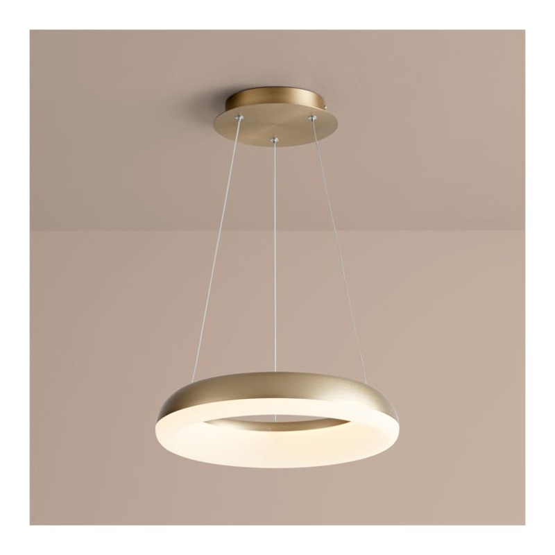 Roswell Single-Light LED 16″ Pendant – Aged Brass