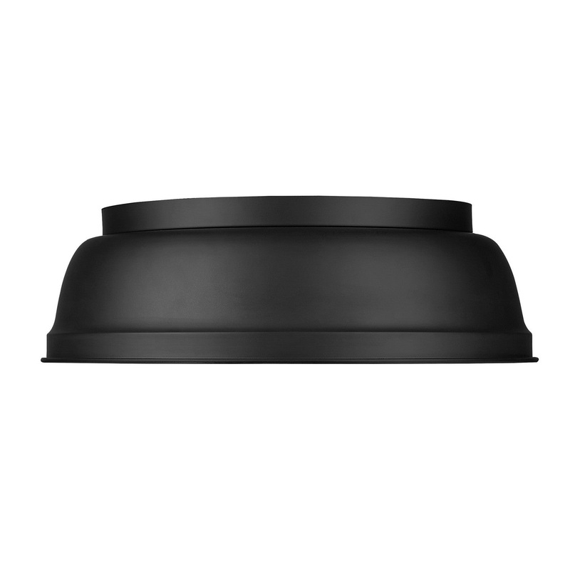 Two Light Flush Mount from the Rebel Collection in Matte Black Finish by Golden
