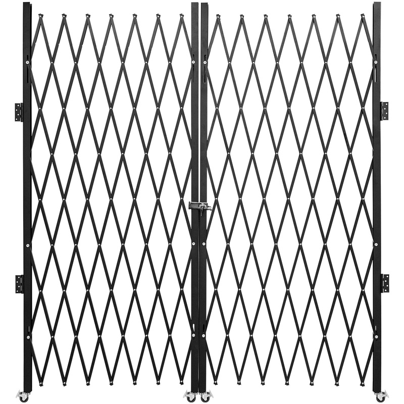 VEVOR Double Folding Security Gate Folding Door Gate 5.1′ H x 10.2′ W Scissor Gate