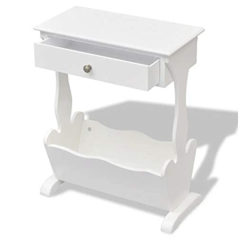 Comodino ausiliario per camera da letto, comodino da letto, divano con riviste e cassetto, per soggiorno, camera da letto, soggiorno, 48,5 x 24 x 61 cm