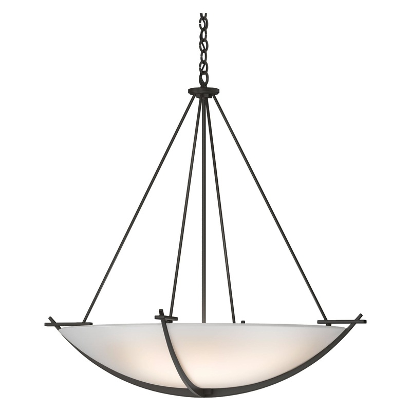 Compass Large Scale Pendant Dark Smoke Opal Glass (GG)