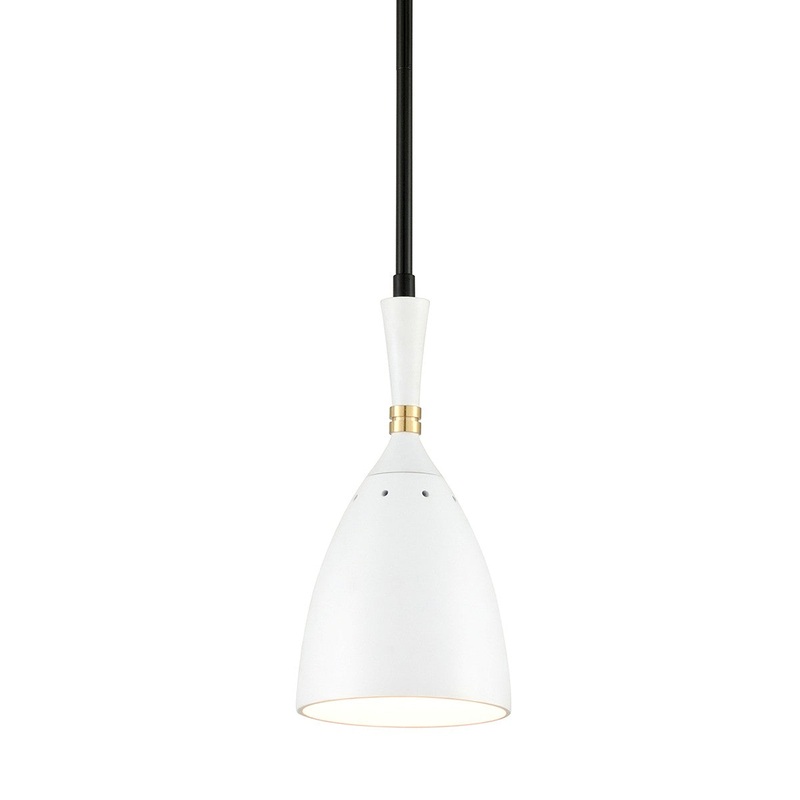 Corbett Lighting 281-41 Utopia One Light Pendant Black Brass Off White Shades (Discontinued)