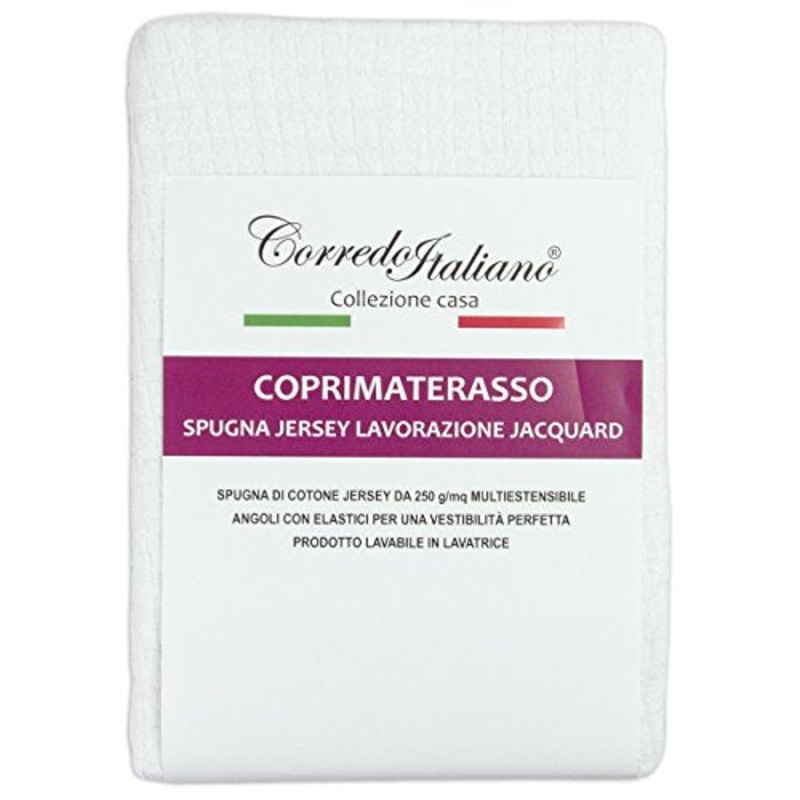 Corredo Italiano coprimaterasso in Spugna multiestensibile Linea Cp30 – Disponibile in Varie Misure (125_x_200_cm)
