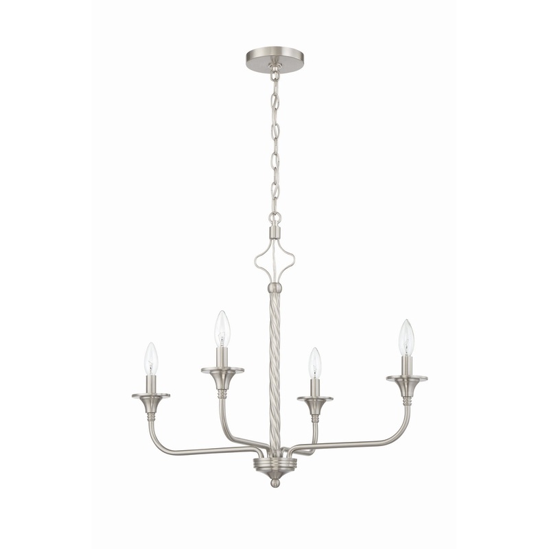 Craftmade 57024-BNK Jolenne Four Light Chandelier Brushed Polished Nickel