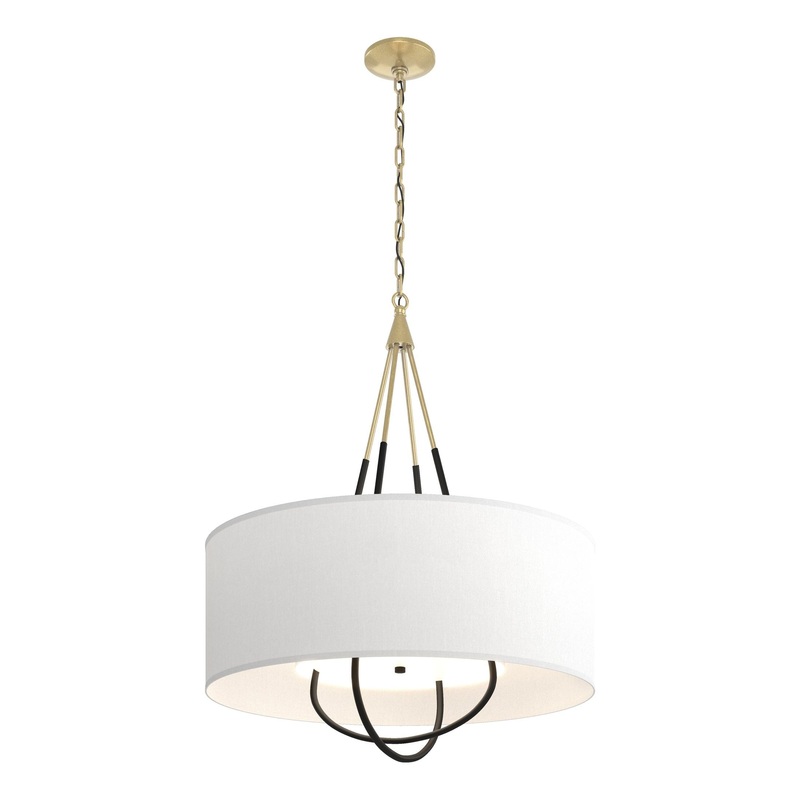 Loop Pendant Modern Brass Black Natural Anna Shade (SF)
