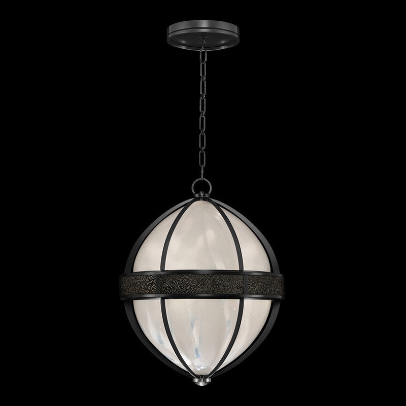 Mirage 18.75″W Round Pendant Black Iron/Nickel/Black Knight