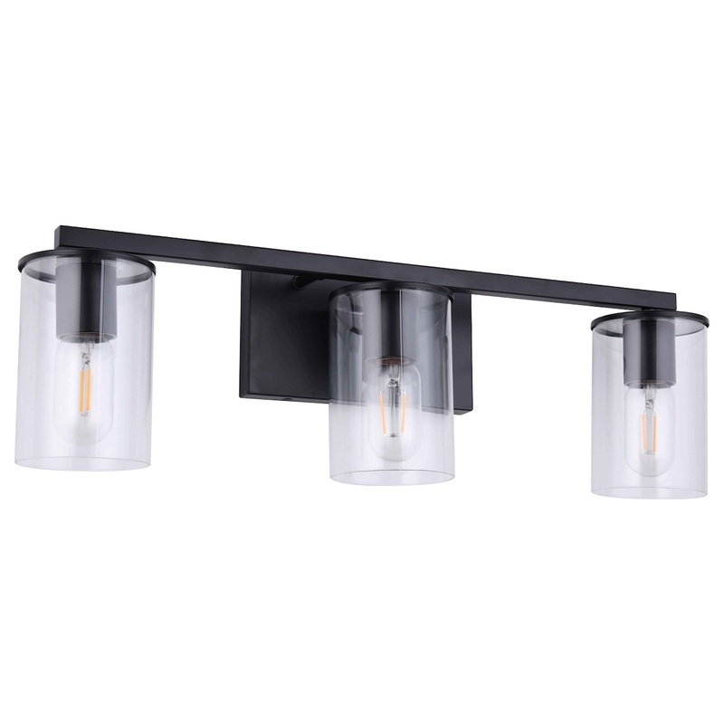 Moraine 3-Light Vanity Black with Clear Glass