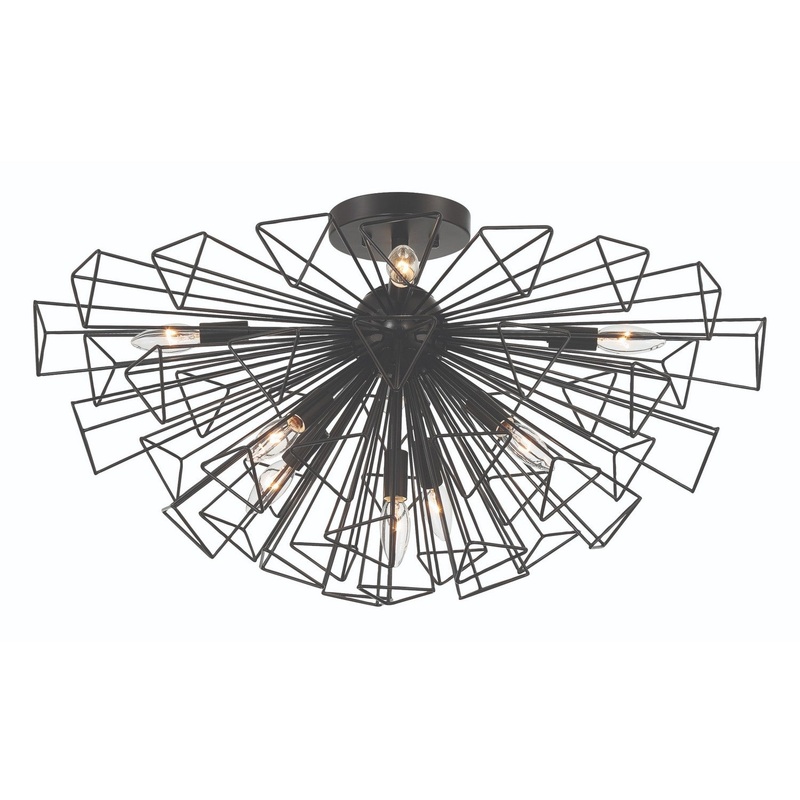 Nine Light Chandelier from the Dendelio Collection in Black Finish by Eurofase