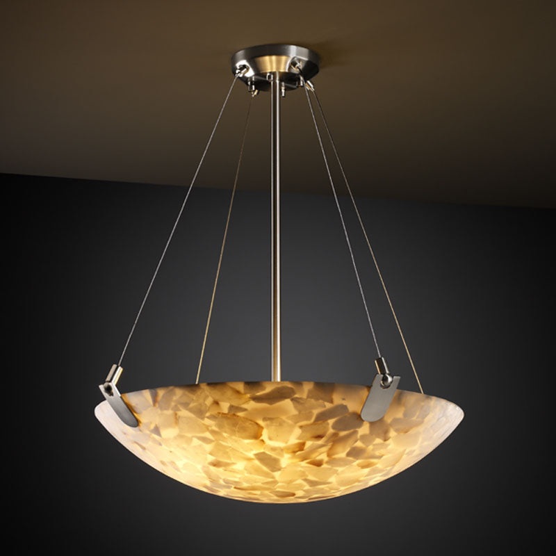 Pendant from the Alabaster Rocks! Collection in Brushed Nickel Finish by Justice Designs