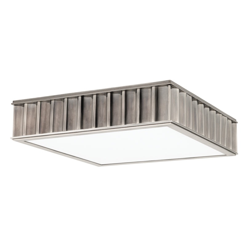 Three Light Flush Mount from the Middlebury Collection in Historic Nickel Finish by Hudson Valley