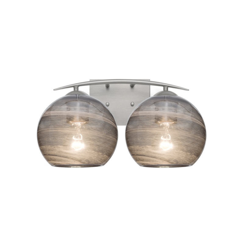 Two Light Vanity from the Jilly Collection in Satin Nickel Finish by Besa