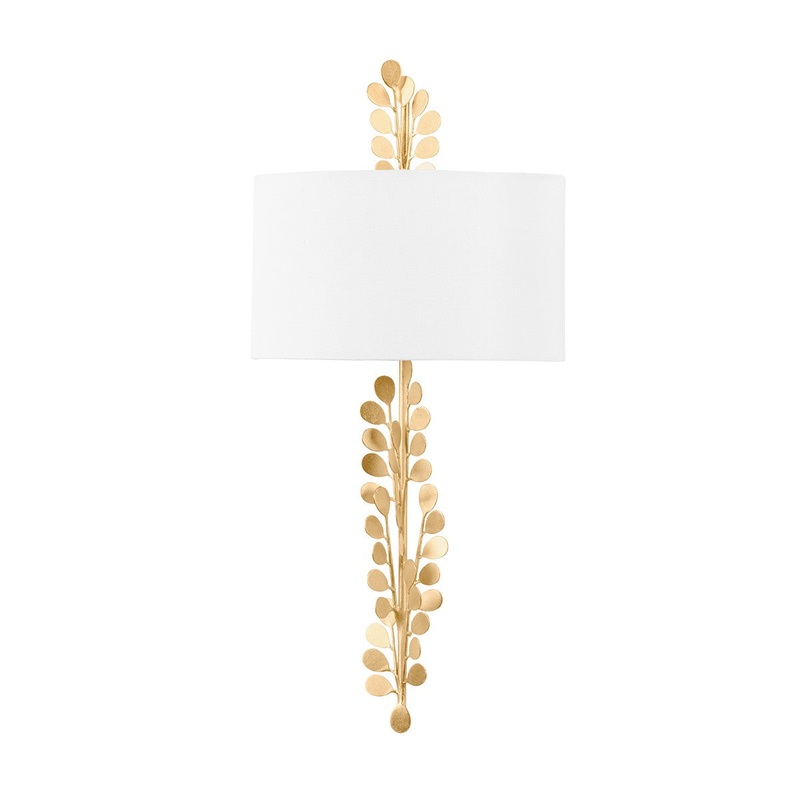 Two Light Wall Sconce from the Adrienne Collection in Vintage Gold Leaf Finish by Troy Lighting