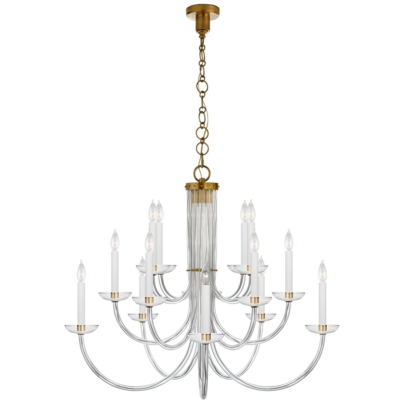 15 Light Chandelier from the Wharton Collection in Hand-Rubbed Antique Brass Finish by Visual Comfort Signature