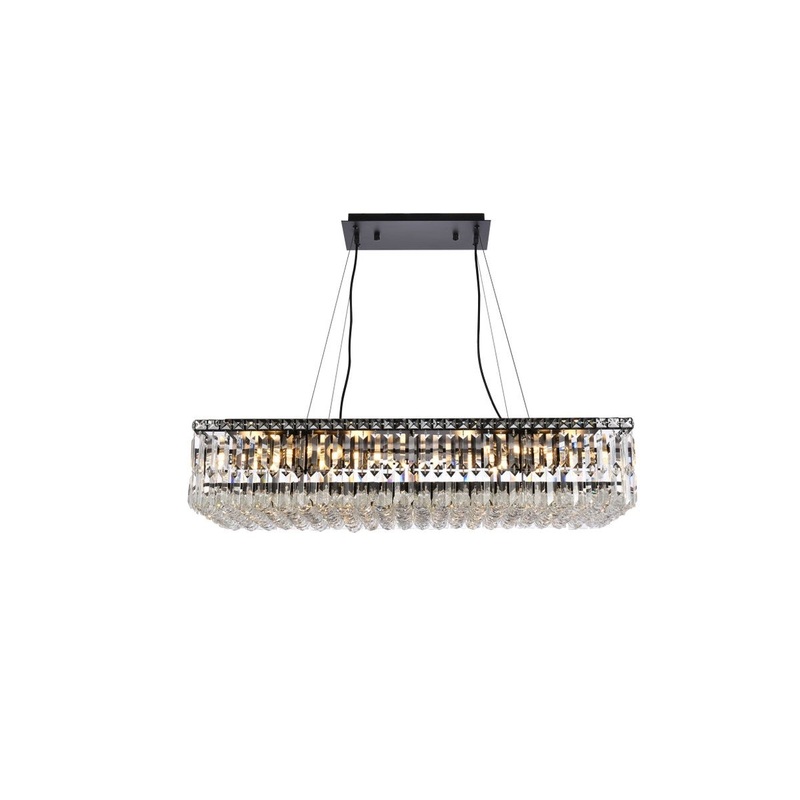 16 Light Chandelier from the Maxime Collection in Black And Clear Finish by Elegant Lighting