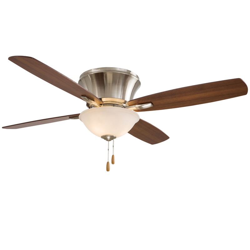 4-blade Mojo Ii 52″ Ceiling Fan by Minka Aire (Dry Rated) Brushed Nickel/Medium Maple Dark Walnut