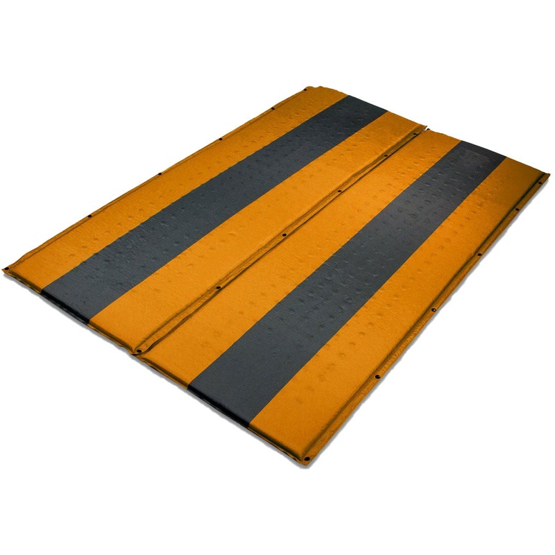 Double Self Inflating Mattress Sleeping Mat Air Bed Camping Hiking Joinable – orange