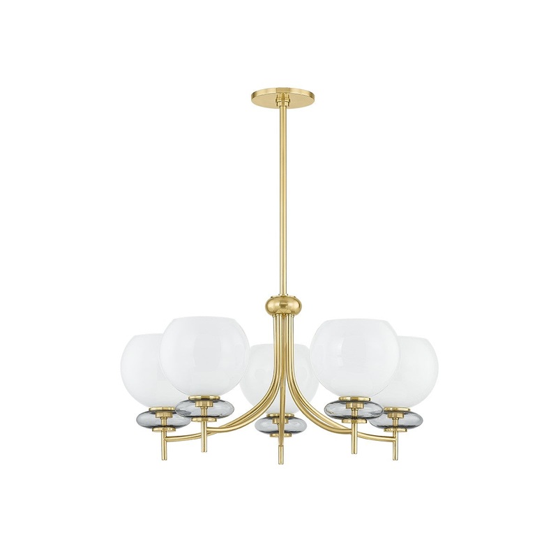 Five Light Chandelier from the Alexia Collection in Aged Brass Finish by Mitzi