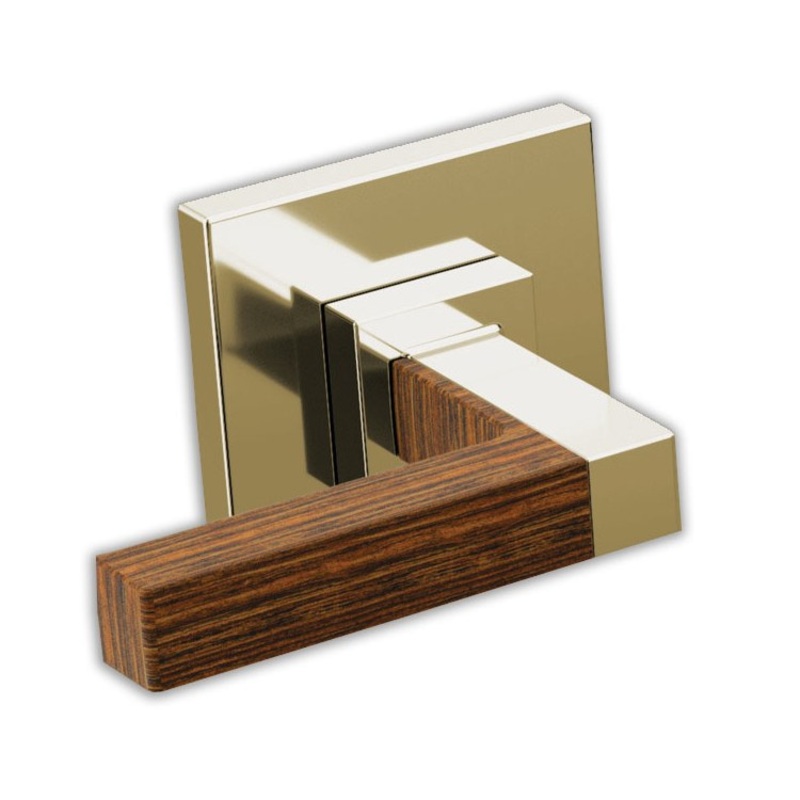 Handle Kit Frank Lloyd Wright Zinc 2 Lever Brilliance Polished Nickel/Teak Wood ADA for Wall Mount Tub Filler