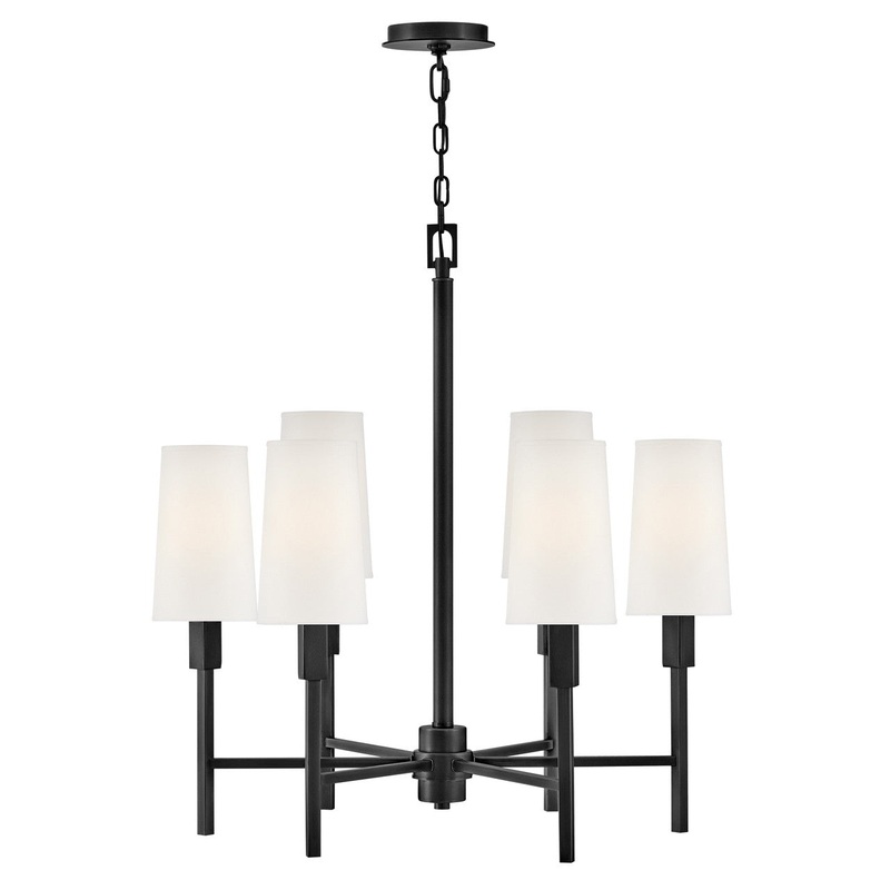 LED Chandelier from the Fenwick Collection in Black Finish by Hinkley