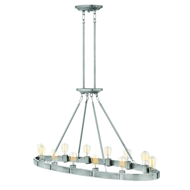 LED Linear Chandelier from the Everett Collection in Brushed Nickel Finish by Hinkley