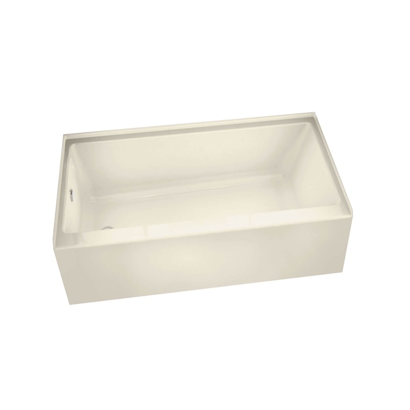 MAAX 105704-R-000-004 Rubix 6032 AFR Acrylic Alcove Right-Hand Drain Bathtub in Bone