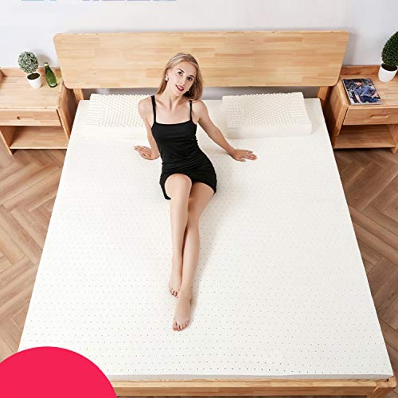 Nileco Lattice Naturale Coprimaterasso, Traspirabilit Materasso Futon per La Casa,dormitorio Studentesco Morbido Coprimaterasso Trapuntato Pieghevole Materasso-Bianca 150x190cm(59x74inch)