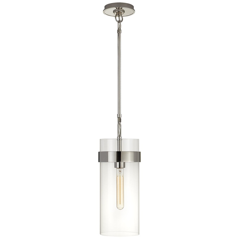 One Light Pendant from the Presidio Collection in Polished Nickel Finish by Visual Comfort Signature