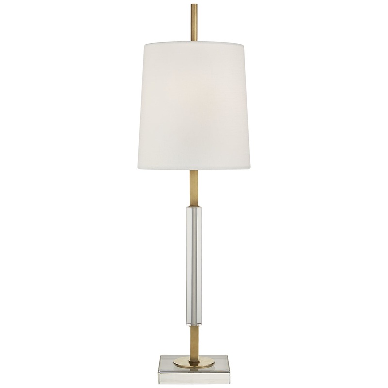 One Light Table Lamp from the Lexington Collection in Hand-Rubbed Antique Brass With Crystal Finish by Visual Comfort Signature
