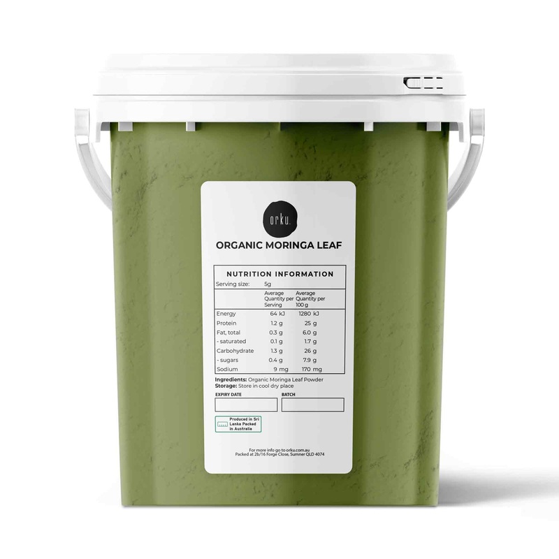 Orku 400g Organic Moringa Leaf Powder Tub – Food Grade Oleifera Drumstick Leaf