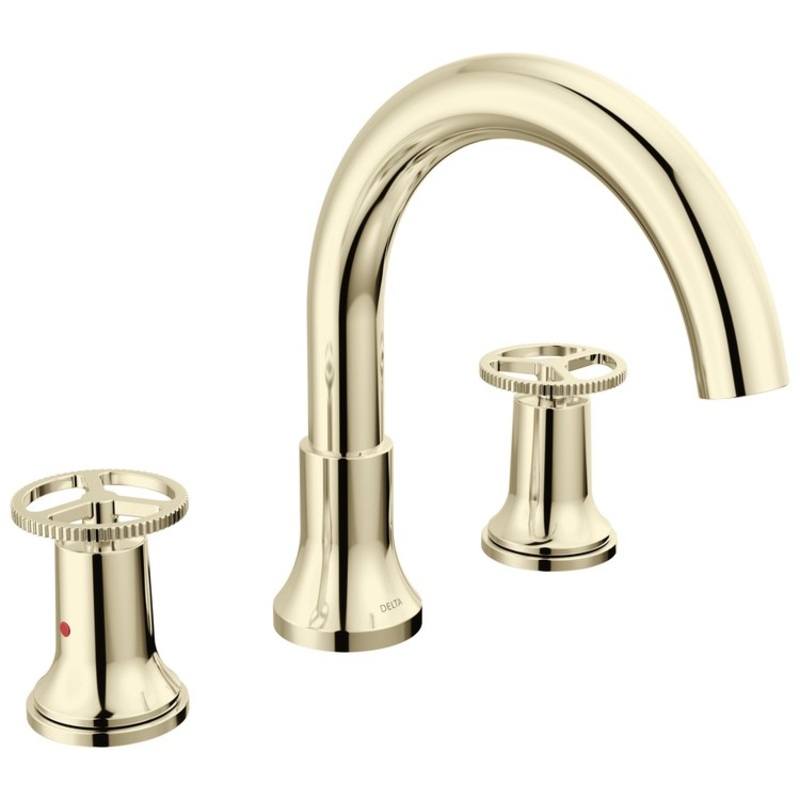 Roman Tub Trim Faucet Deck Mount 2 Wheel Polished Nickel 8-16 Inch Spread 3 Hole for Rough-In R2700 Or R2707