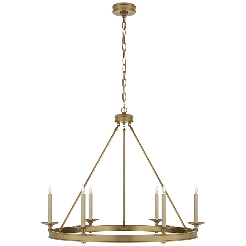 Six Light Chandelier from the Launceton Collection in Antique-Burnished Brass Finish by Visual Comfort Signature