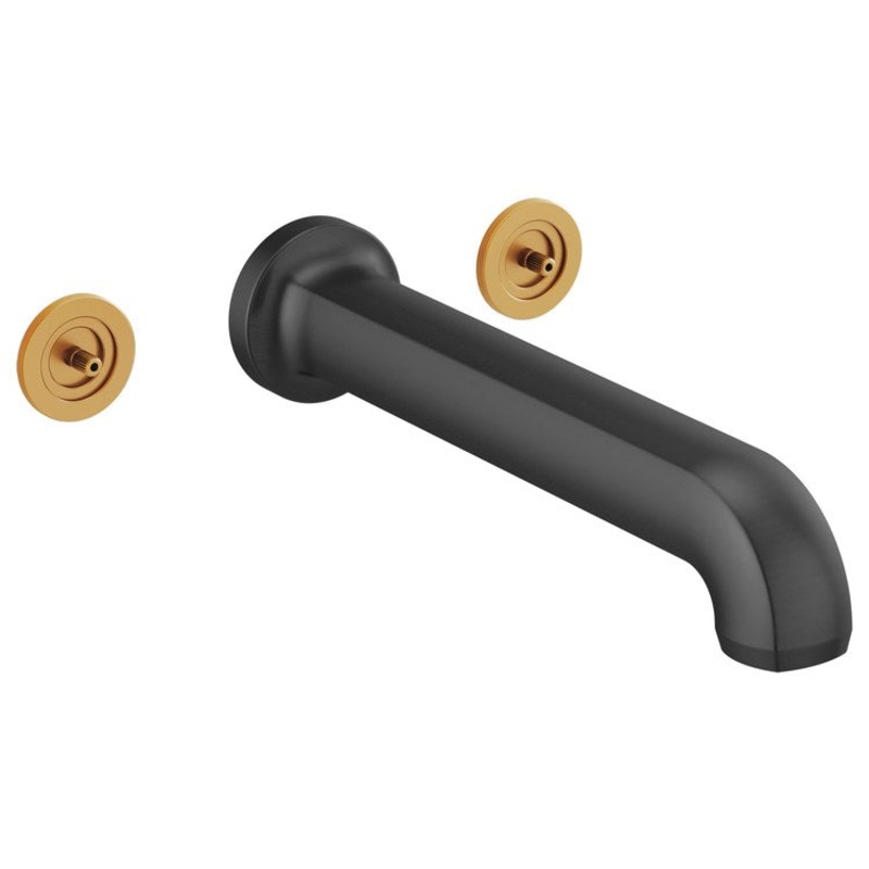 Tub Filler Kintsu 8 Inch Spread Less Handle ADA Matte Black Wall Mount 9.3 Gallons per Minute