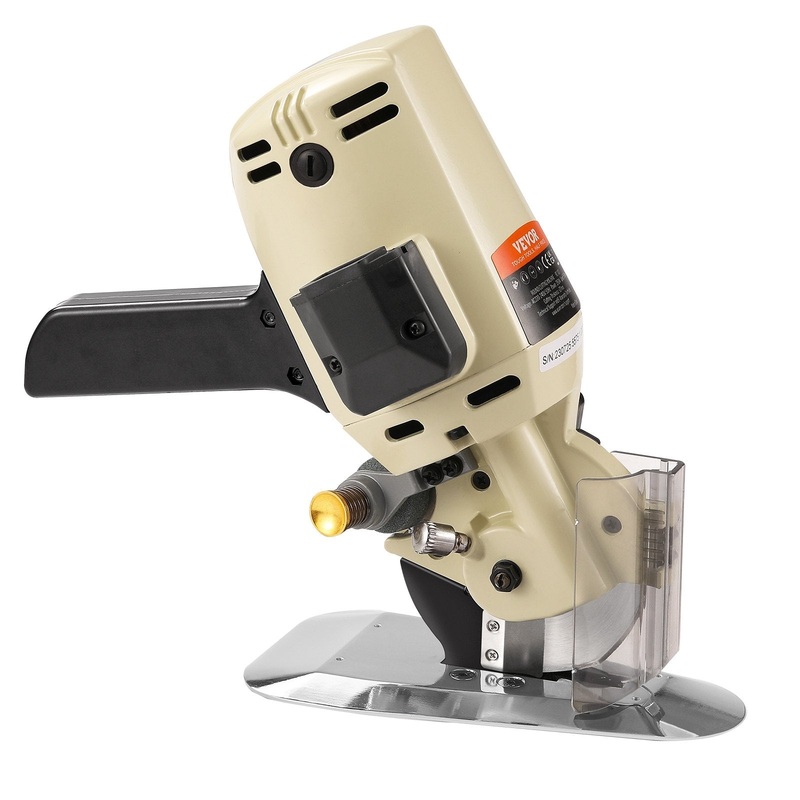 VEVOR Fabric Cutter, 250W Electric Rotary Fabric Cutting Machine, 1.1″ Cutting Thickness, Octagonal Knife, with Replacement Blade and Sharpening Stones, for Multi-Layer Cloth Fabric Leather