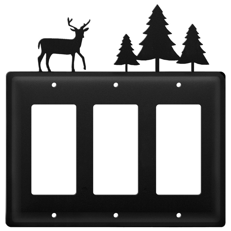 Village Wrought Iron EGGG-203 Triple Deer & Tree Triple GFI Cover CUSTOM Product