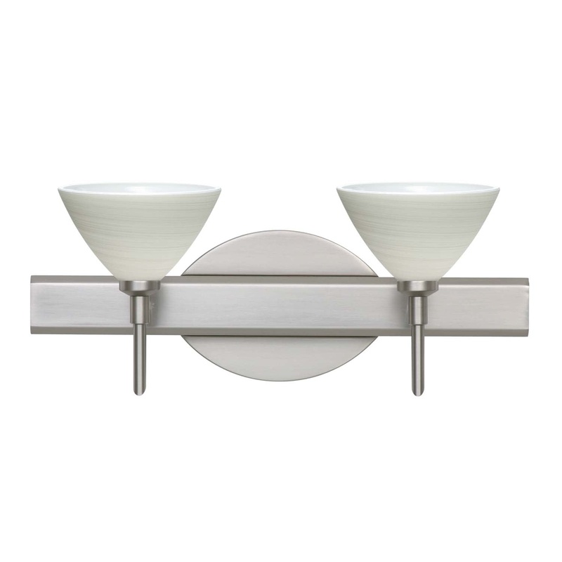 Besa 2SW-1743KR-SN Domi Two Light Wall Sconce Satin Nickel
