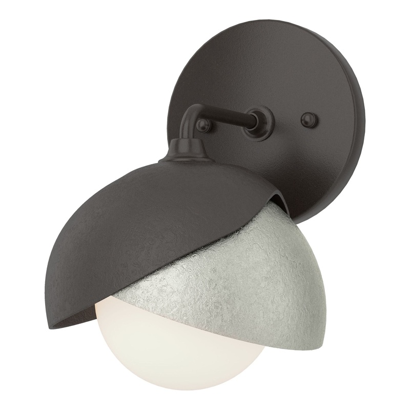 Brooklyn 1-Light Double Shade Bath Sconce Oil Rubbed Bronze Sterling